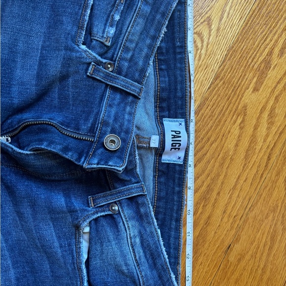 PAIGE Hoxton Crop Distressed Skinny Jeans size 27 Medium/Dark Denim - Picture 7 of 7